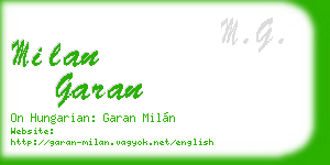 milan garan business card