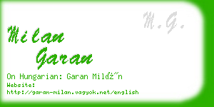 milan garan business card